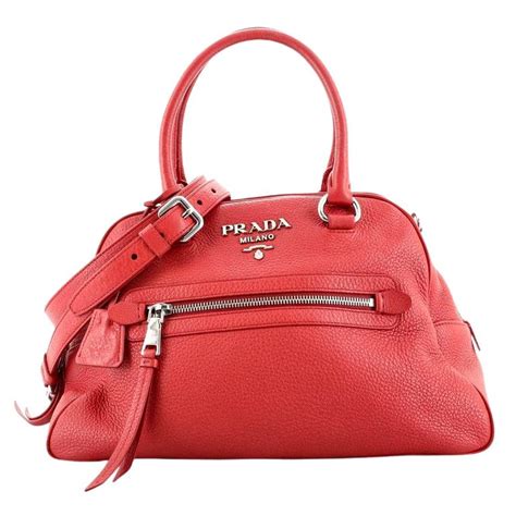 prada daino bowling red bag|real real prada vitello daino.